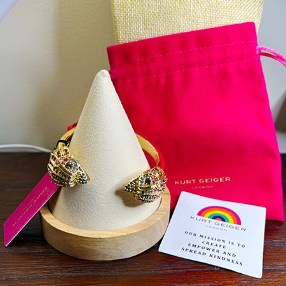Kurt Geiger | Rainbow Crystal Eagle Bangle/Hinged Bracelet - NWT